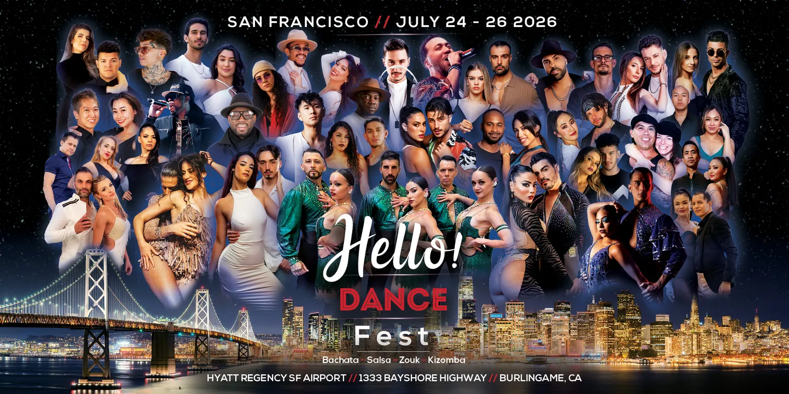 San Francisco's Hello! Bachata/Salsa/Zouk/Kizomba Dance Festival 2026 preview